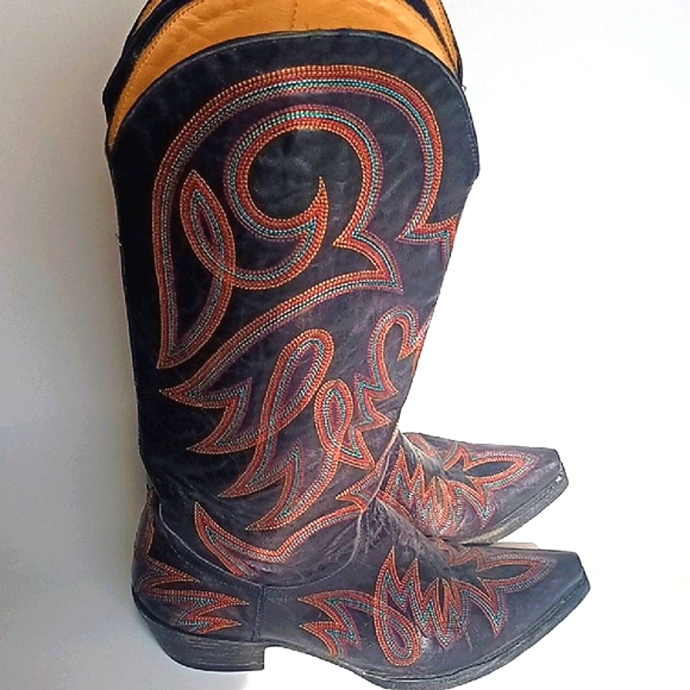 Stunning Old Gringo Black and Brown Combat Boots